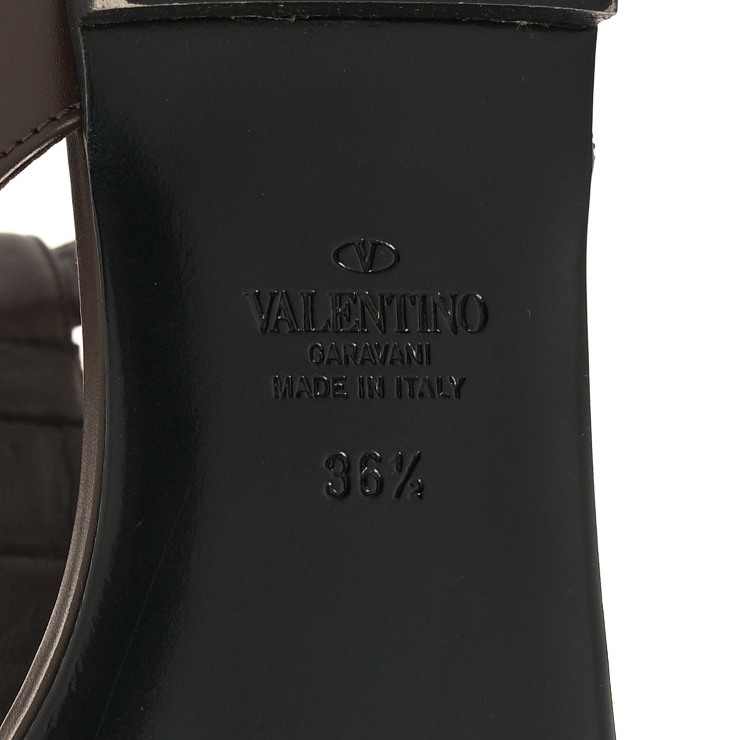 Valentino Garavani Calfskin Roman Stud Ankle Strap Flat Sandals 36.5 Dark Brown 7 of 8
