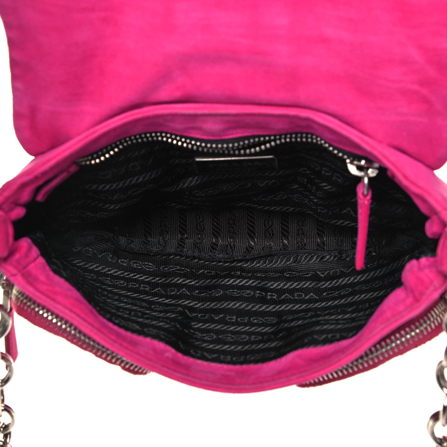 Prada Scamosciato Suede Shoulder Bag Fuxia 5 of 11