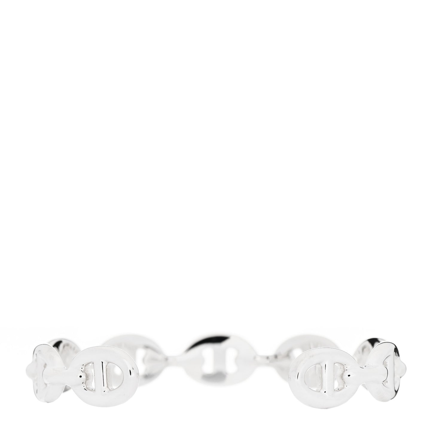Sterling Silver MM Chaine d'Ancre Enchainee Cuff Bracelet ST
