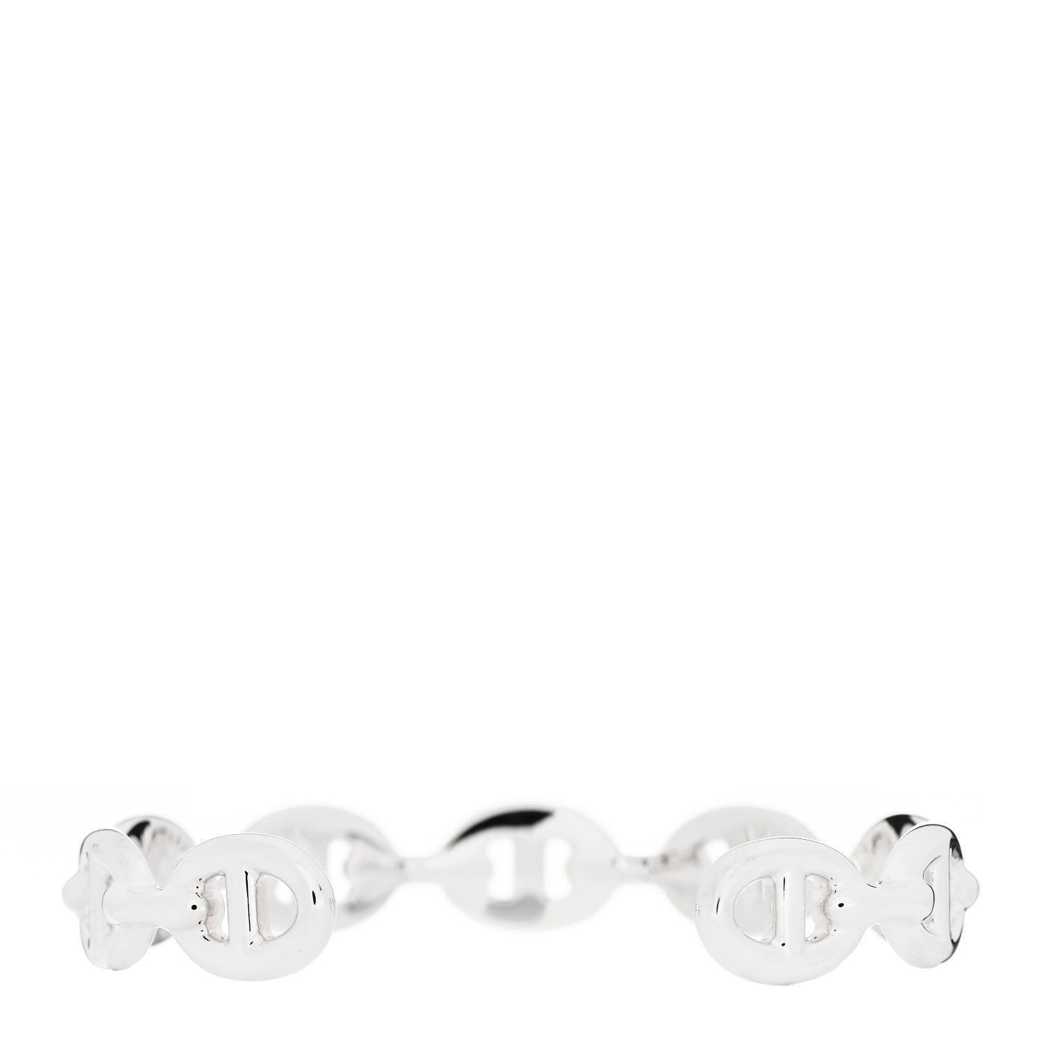 Hermes Sterling Silver MM Chaine d'Ancre Enchainee Cuff Bracelet ST 2 of 4