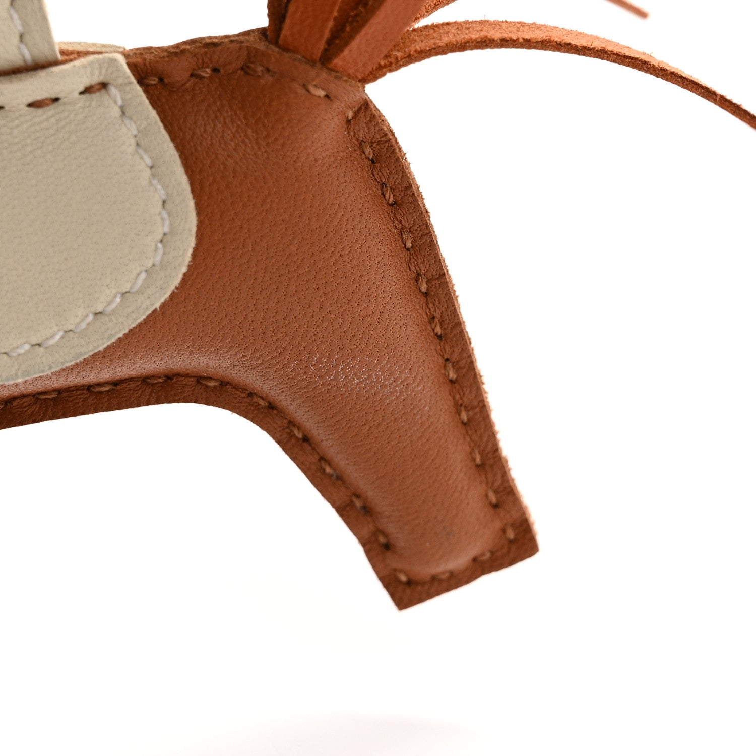 Hermes Milo Lambskin Grigri Rodeo Horse Bag Charm PM Craie Gold Pain D'epice Epice 4 of 5