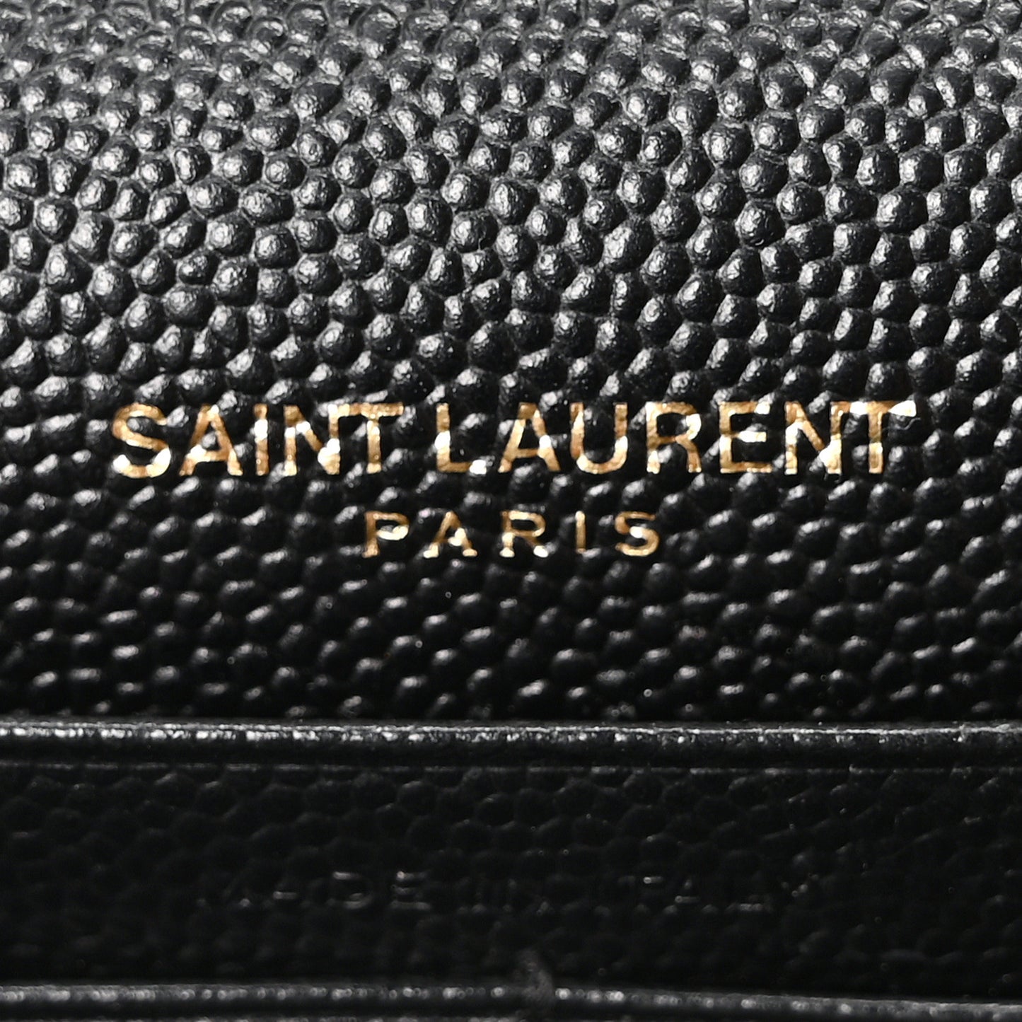 Grain De Poudre Matelasse Chevron Monogram Envelope Chain Wallet Black