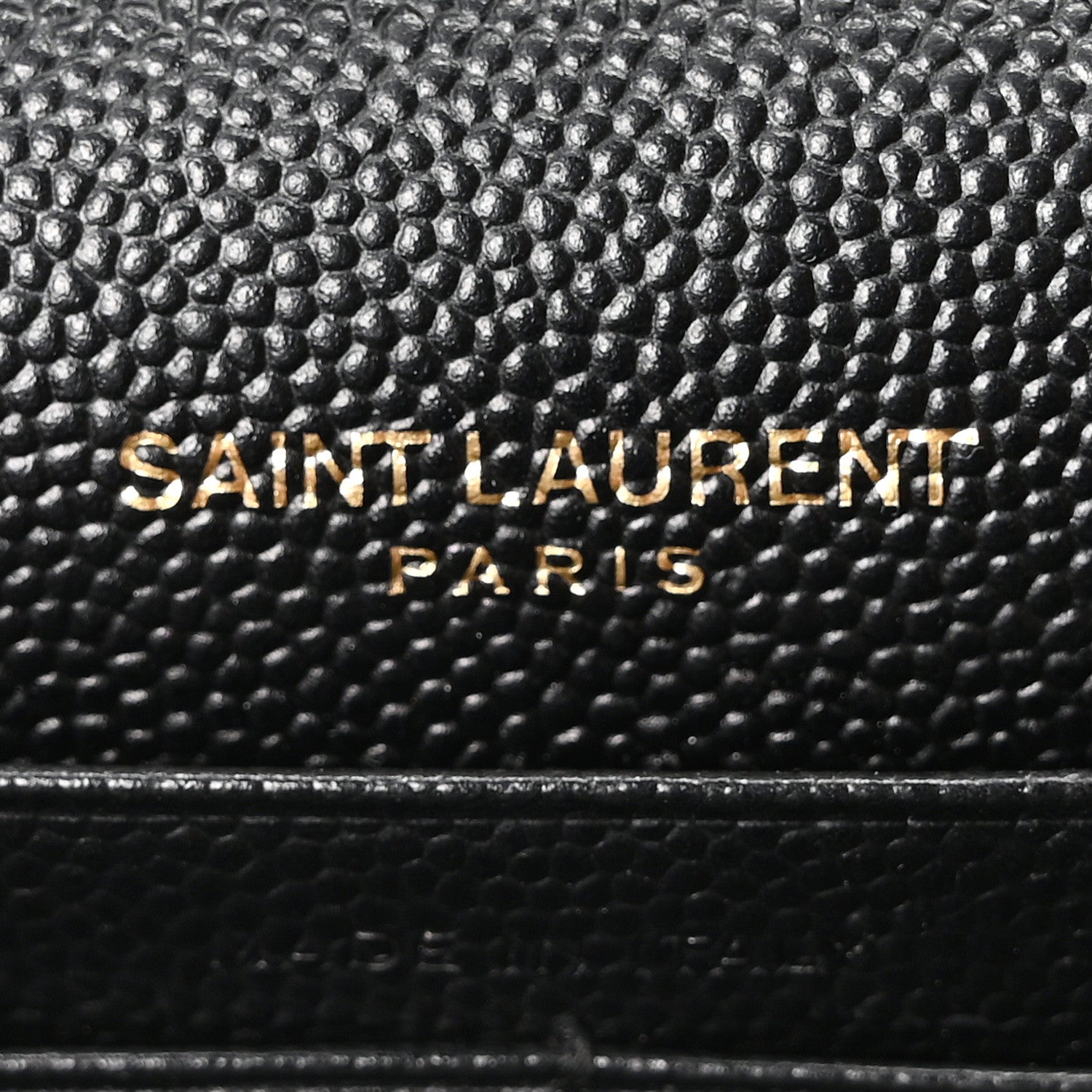 Saint Laurent Grain De Poudre Matelasse Chevron Monogram Envelope Chain Wallet Black 6 of 10