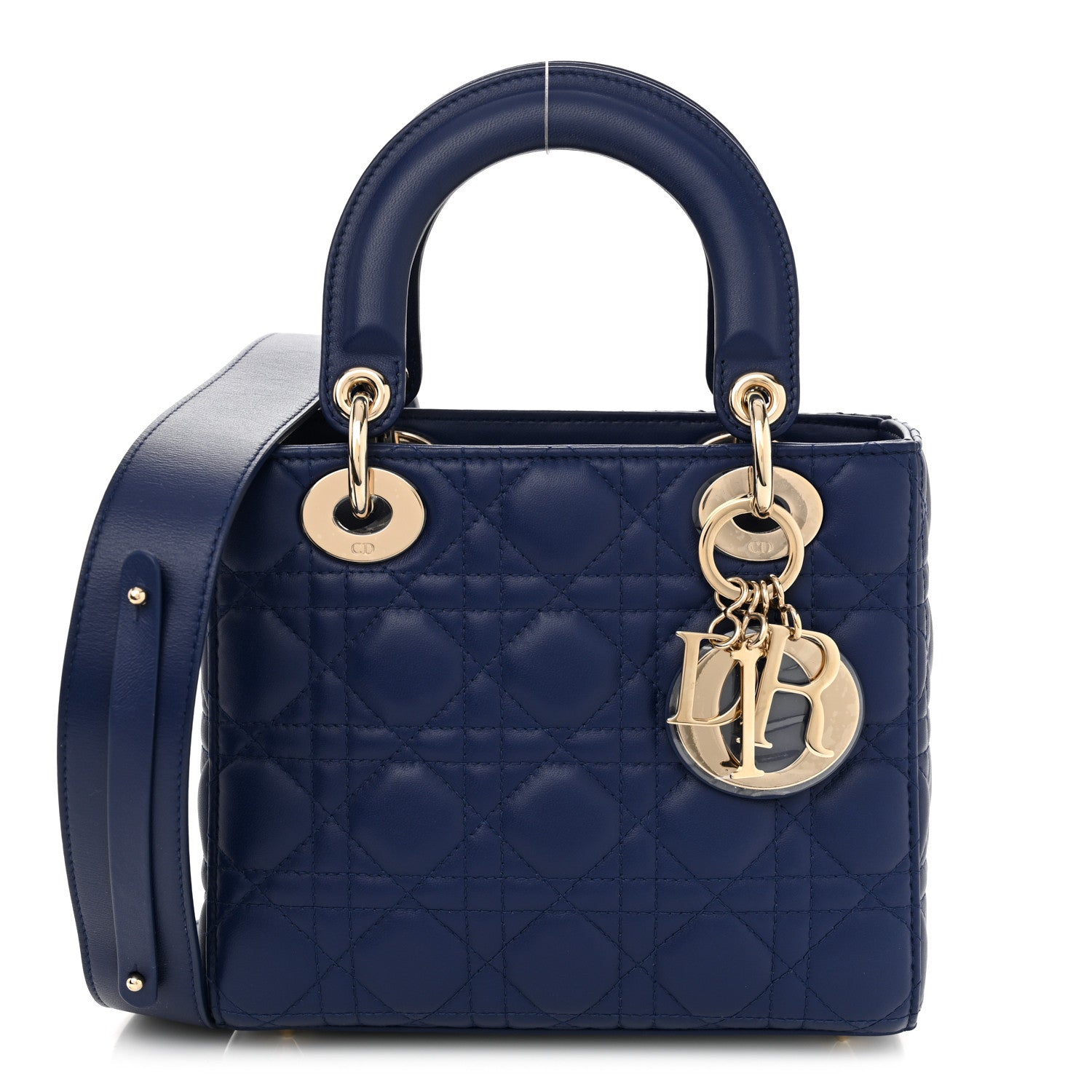 Christian Dior Lambskin Cannage Small Lady Dior Royal Blue 1 of 10