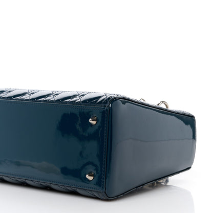 Christian Dior Patent Cannage Medium Lady Dior Navy Blue 10 of 12