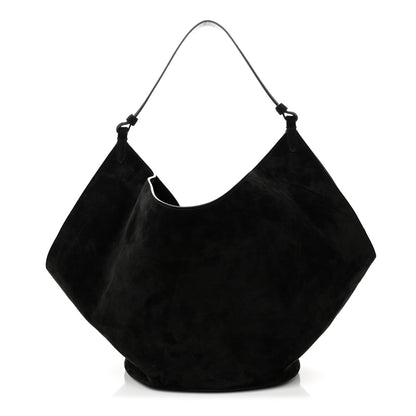 Khaite Suede Calfskin Medium Lotus Tote Black 1 of 9