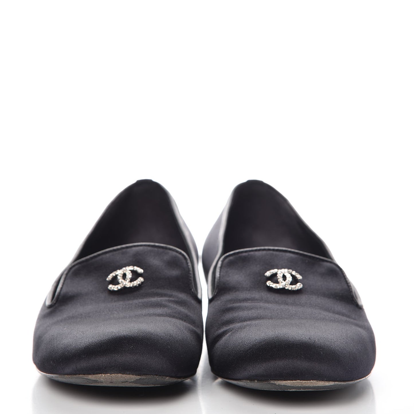 Satin Pearl CC Loafers 36.5 Black