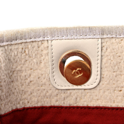 Chanel Lurex Boucle Small Deauville Tote White 13 of 16