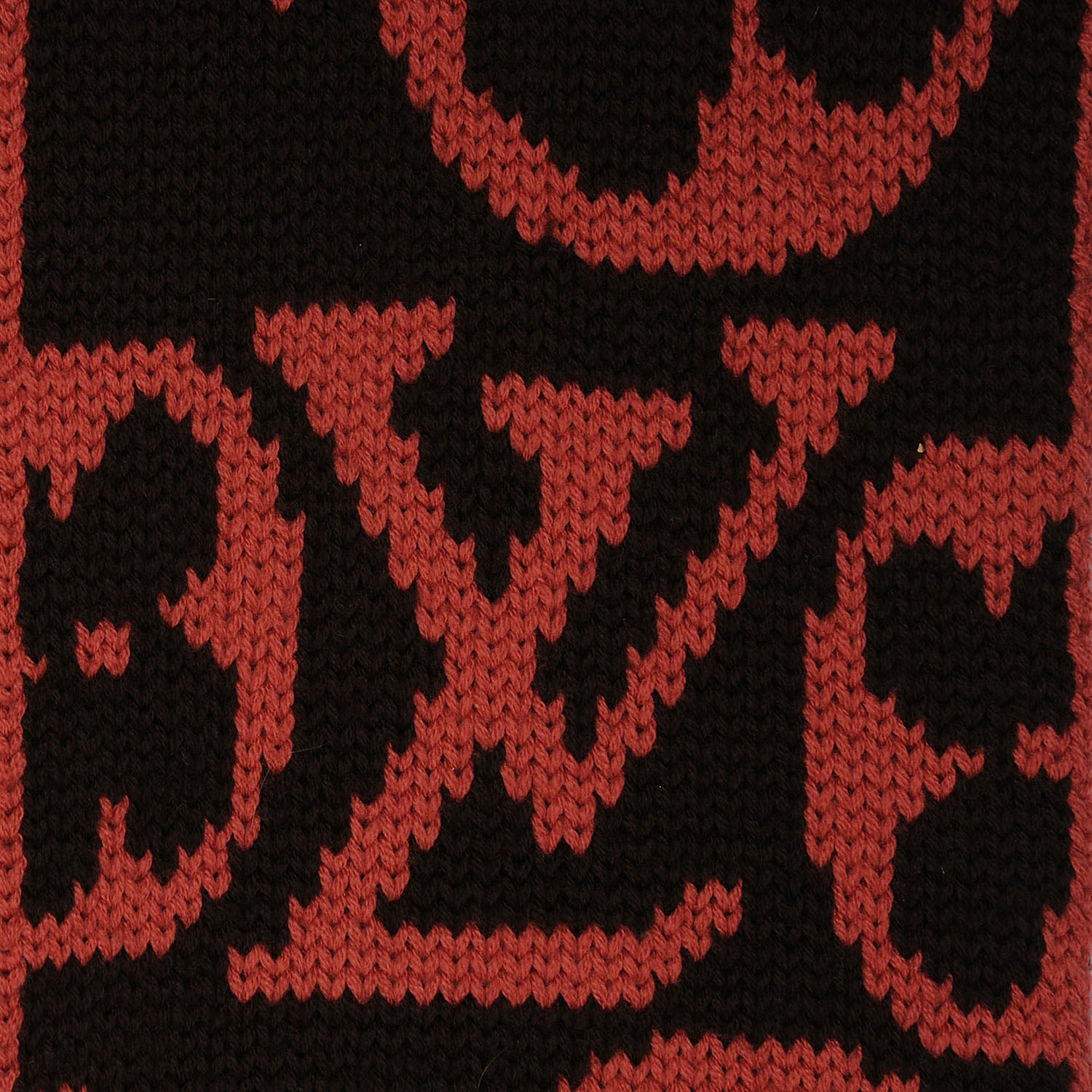 Louis Vuitton Monogram Knit Wool Fringe Scarf Pink Ebene 5 of 5