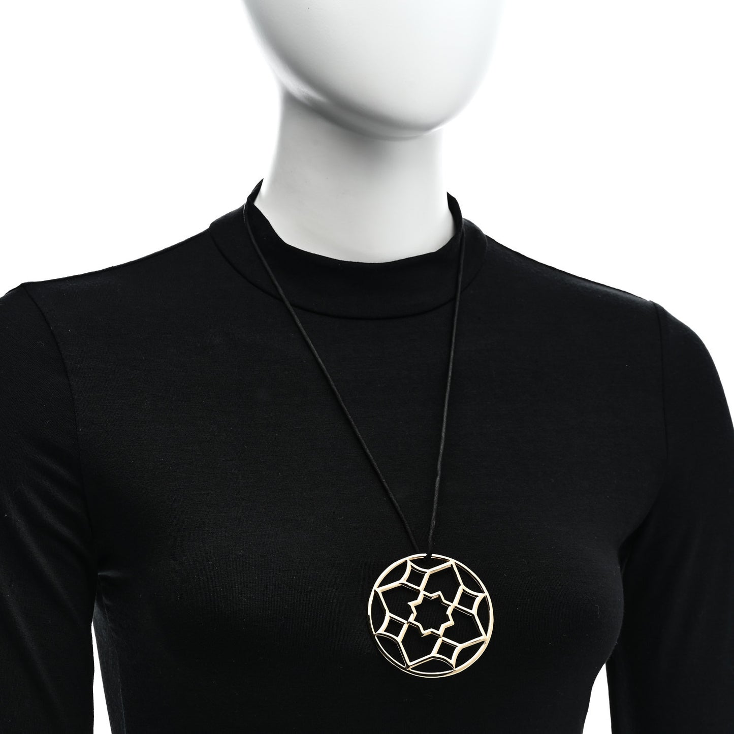 18K Yellow Gold Paloma Picasso Zellige Medallion Pendant Cord Necklace