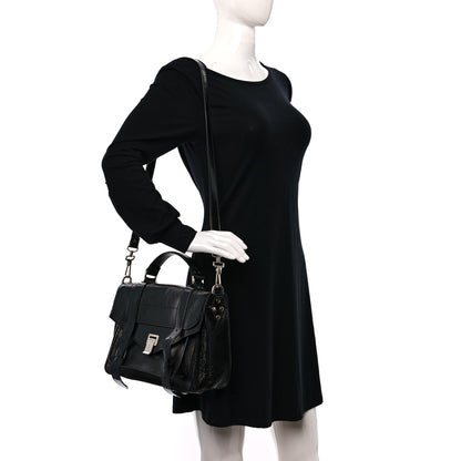 Proenza Schouler Crinkled Patent Calfskin Medium PS1 Satchel Black 2 of 8