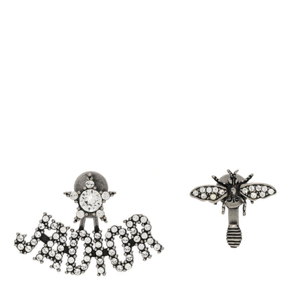 Christian Dior Metal Crystal J'Adior Earrings Antique Silver 1 of 6