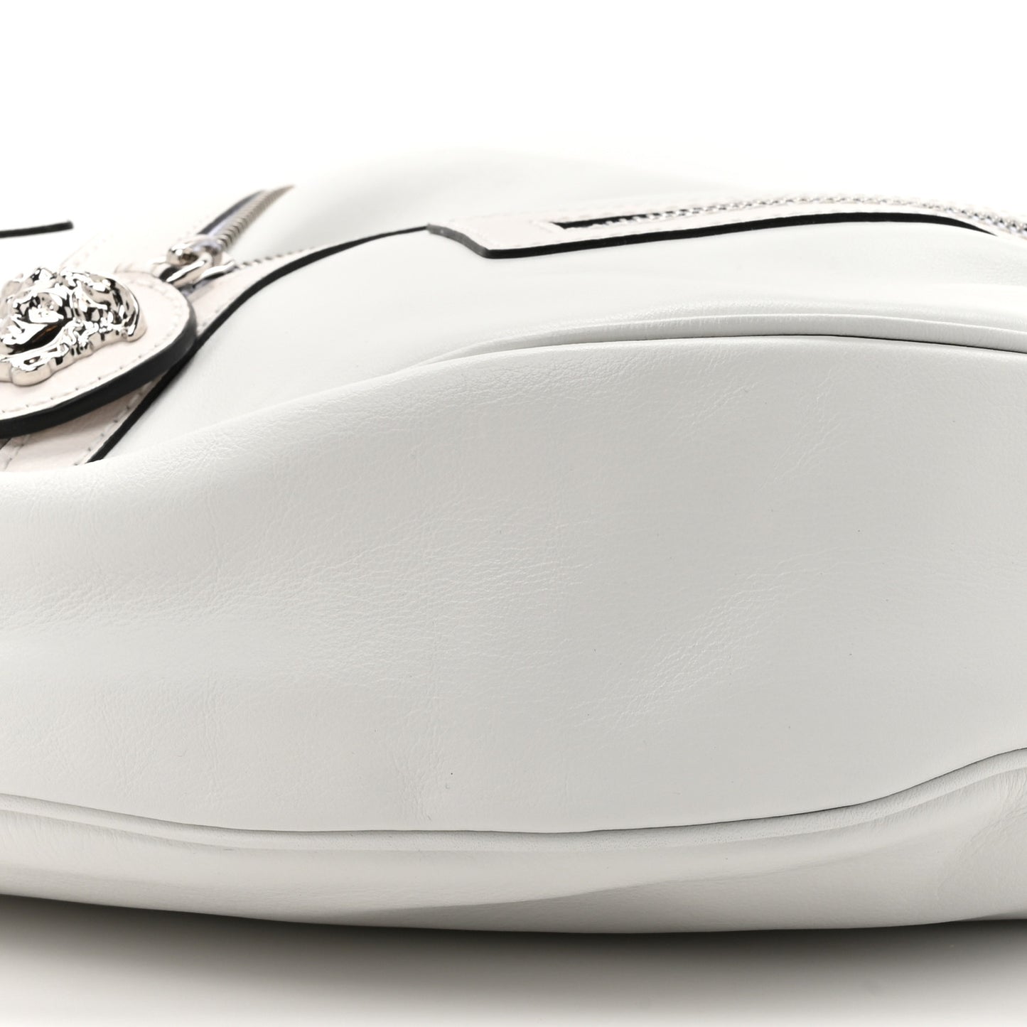 Calfskin Medium Repeat Zip Hobo Optical White