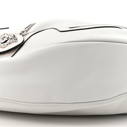 Versace Calfskin Medium Repeat Zip Hobo Optical White 8 of 9