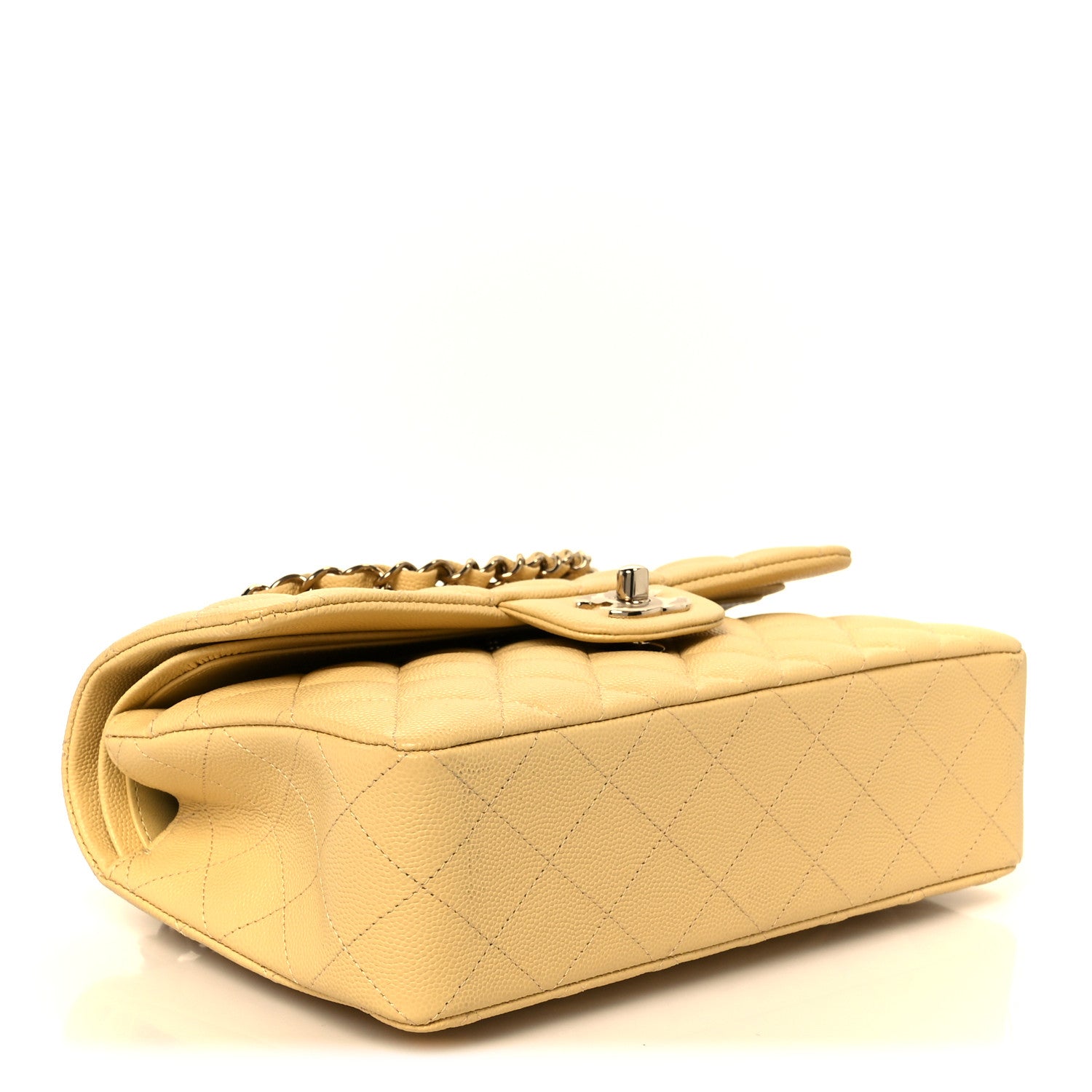 Chanel Caviar Quilted Small Double Flap Light Yellow 4 of 11