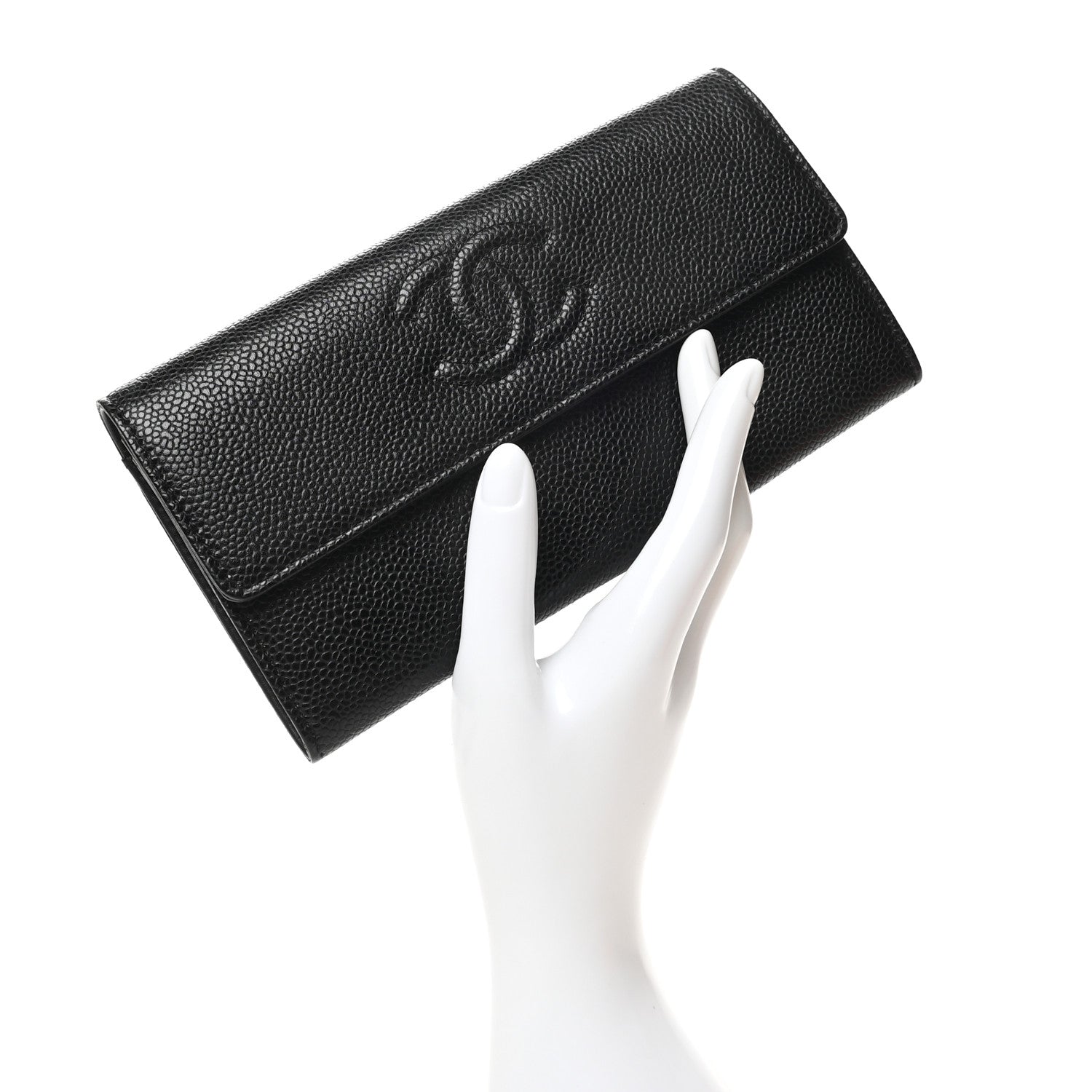 Chanel Caviar Timeless CC Large Gusset Flap Wallet Black 2 of 10