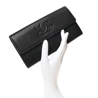Chanel Caviar Timeless CC Large Gusset Flap Wallet Black 2 of 10