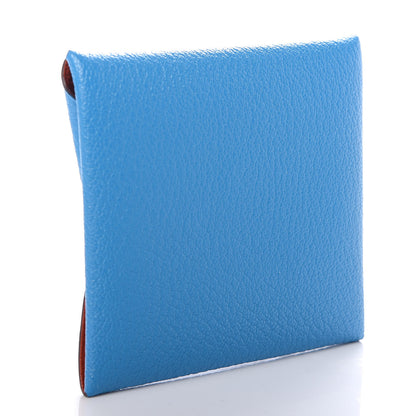 Hermes Chevre Mysore Bastia Verso Coin Purse Bleu Frida Cuivre 3 of 7