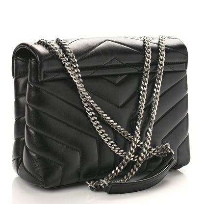Saint Laurent Calfskin Y Quilted Monogram Small Loulou Chain Satchel Black 3 of 8