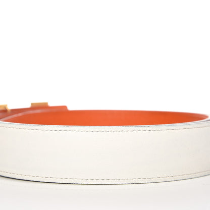 Hermes Swift Epsom 32mm H Belt 90 Orange White 4 of 8