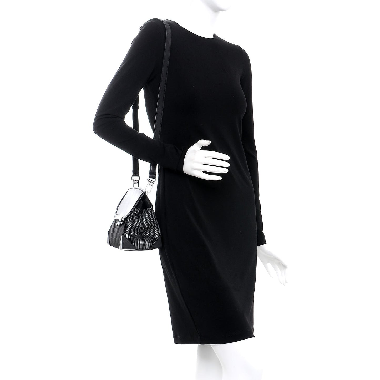 Calfskin Neoprene Small Marion Tote Black