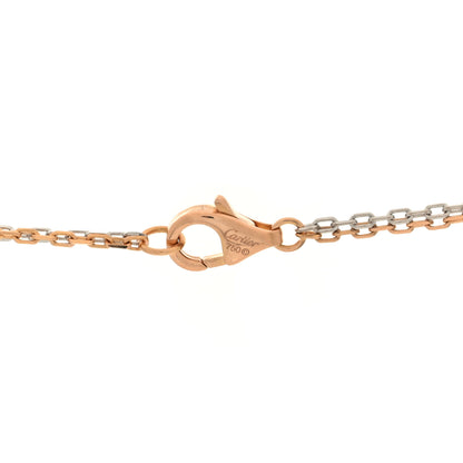 Cartier 18K White Pink Gold Diamond Three Ring LOVE Necklace 5 of 5