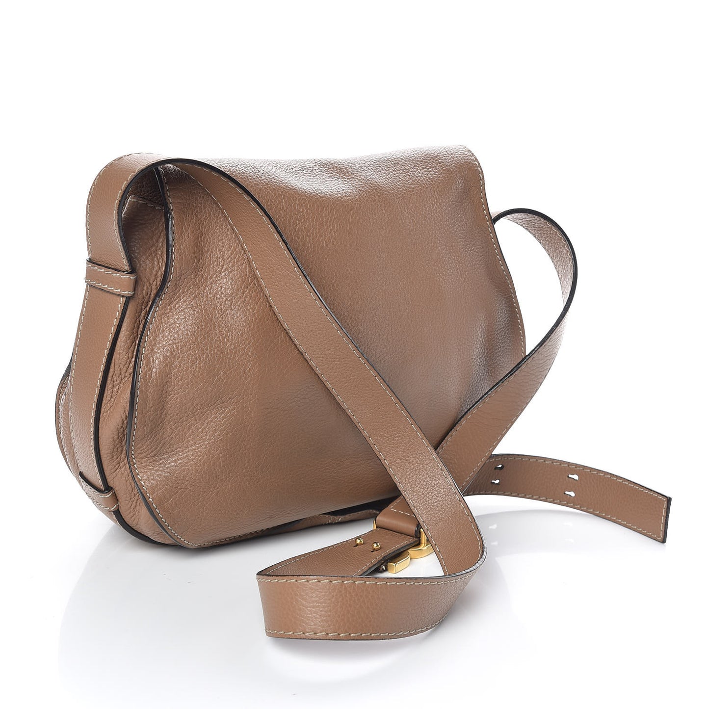 Calfskin Medium Marcie Round Crossbody Bag Nut