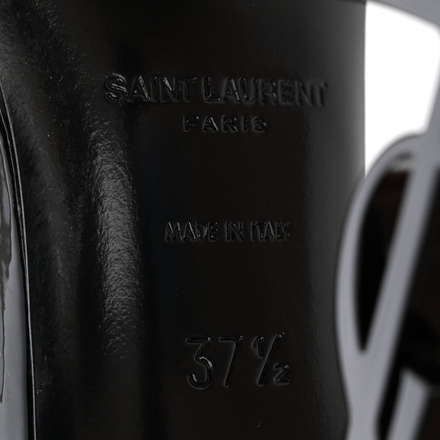 Saint Laurent Patent Calfskin Opyum 110 Sandals 37.5 Black 8 of 9