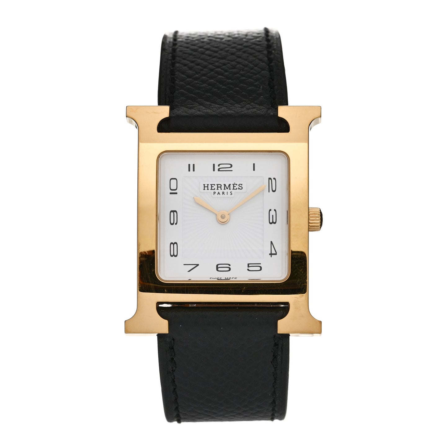 Stainless Steel Epsom 26mm Heure H Hour Quartz Watch Noir