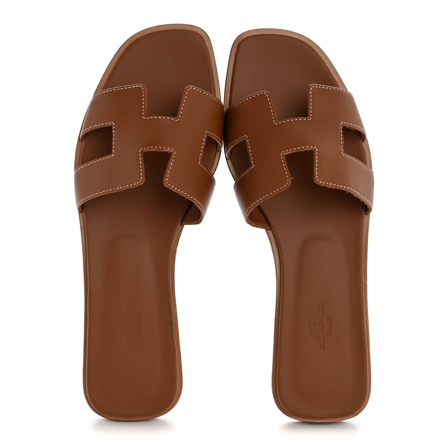 Box Calfskin Oran Sandals 38 Gold
