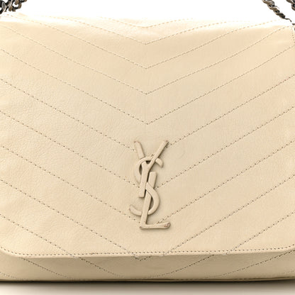 Saint Laurent Vintage Lambskin Chevron Monogram Large Nolita Crema Soft 8 of 14