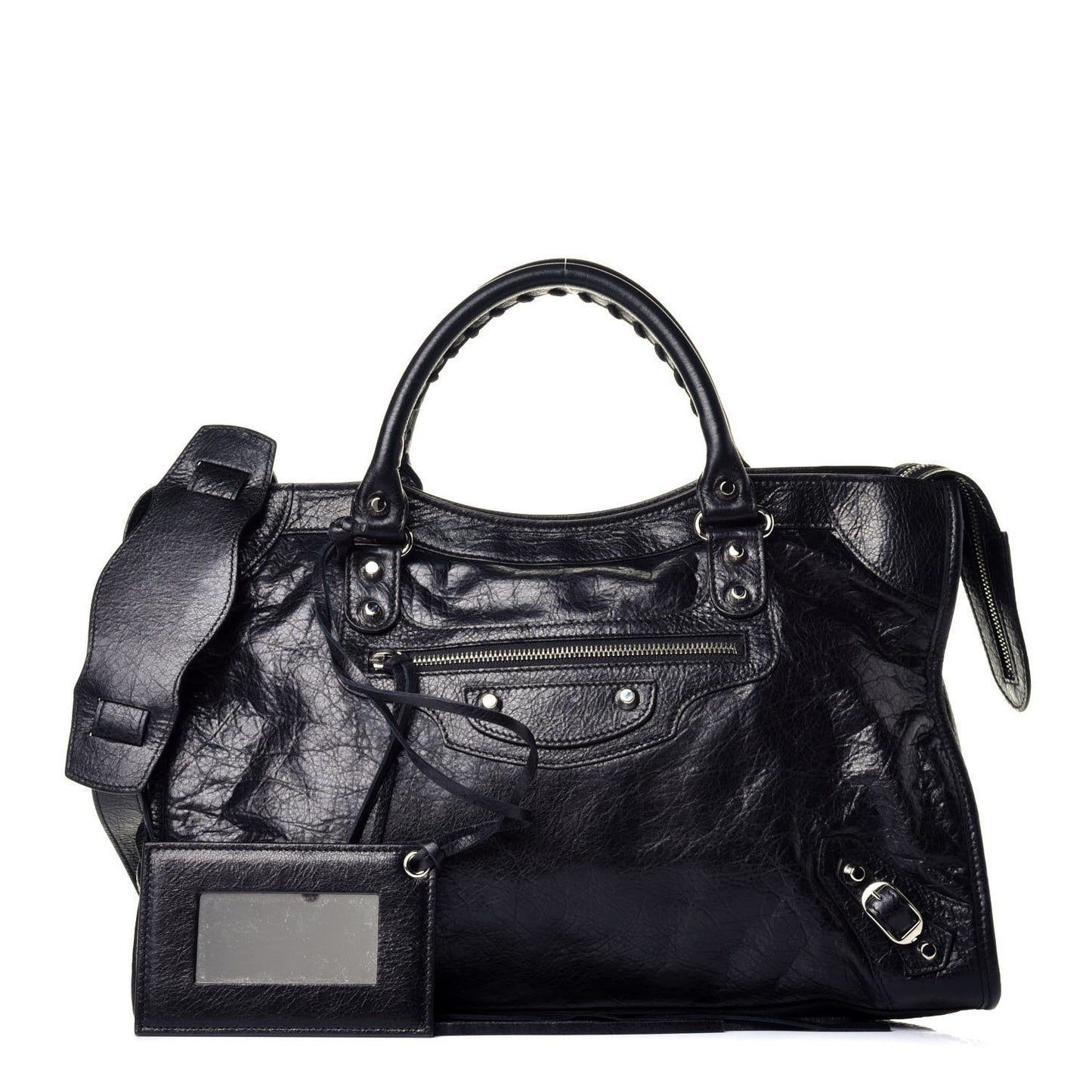 Agneau Classic Silver Hardware City Black