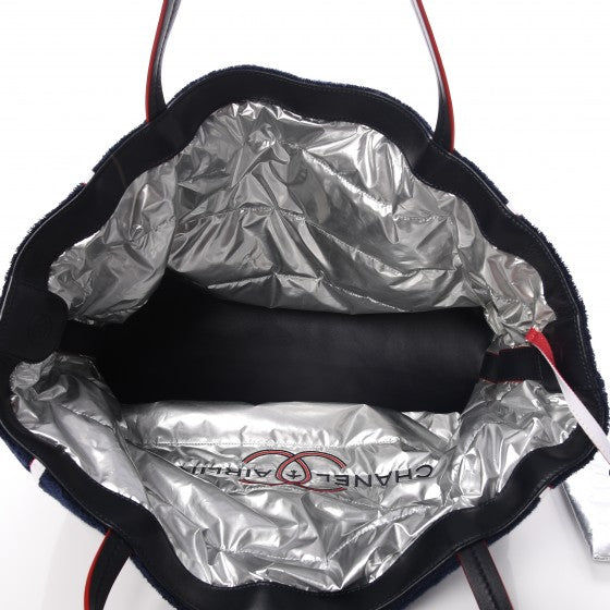 Reversible Airlines Tote Silver Navy