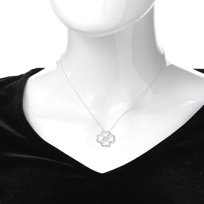 Tiffany Sterling Silver Four Hearts Clover Pendant Necklace 2 of 5