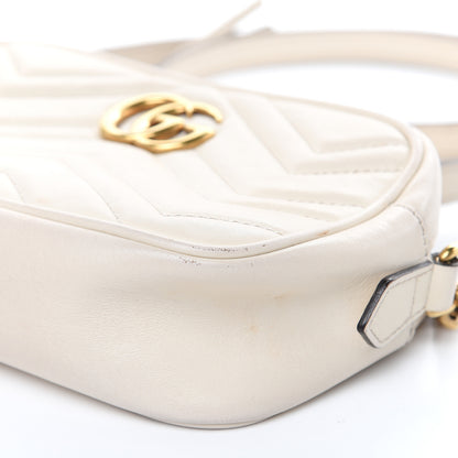 Gucci Calfskin Matelasse Mini GG Marmont Chain Shoulder Bag White 10 of 18