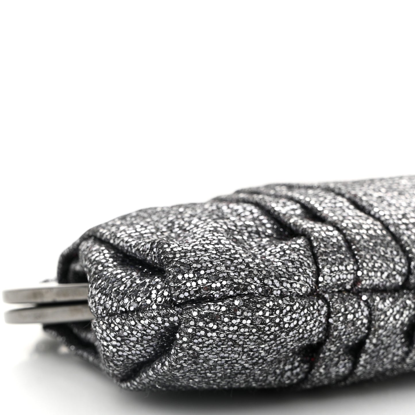 Glitter Fabric Crossbody Clutch Silver