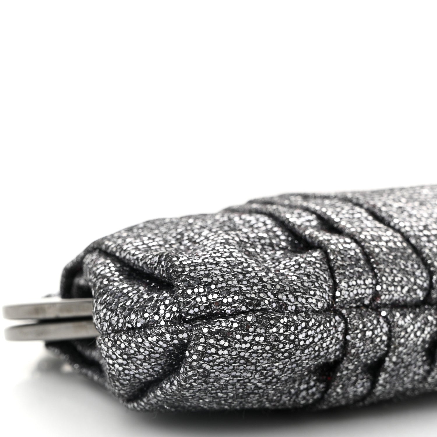 Christian Louboutin Glitter Fabric Crossbody Clutch Silver 8 of 9