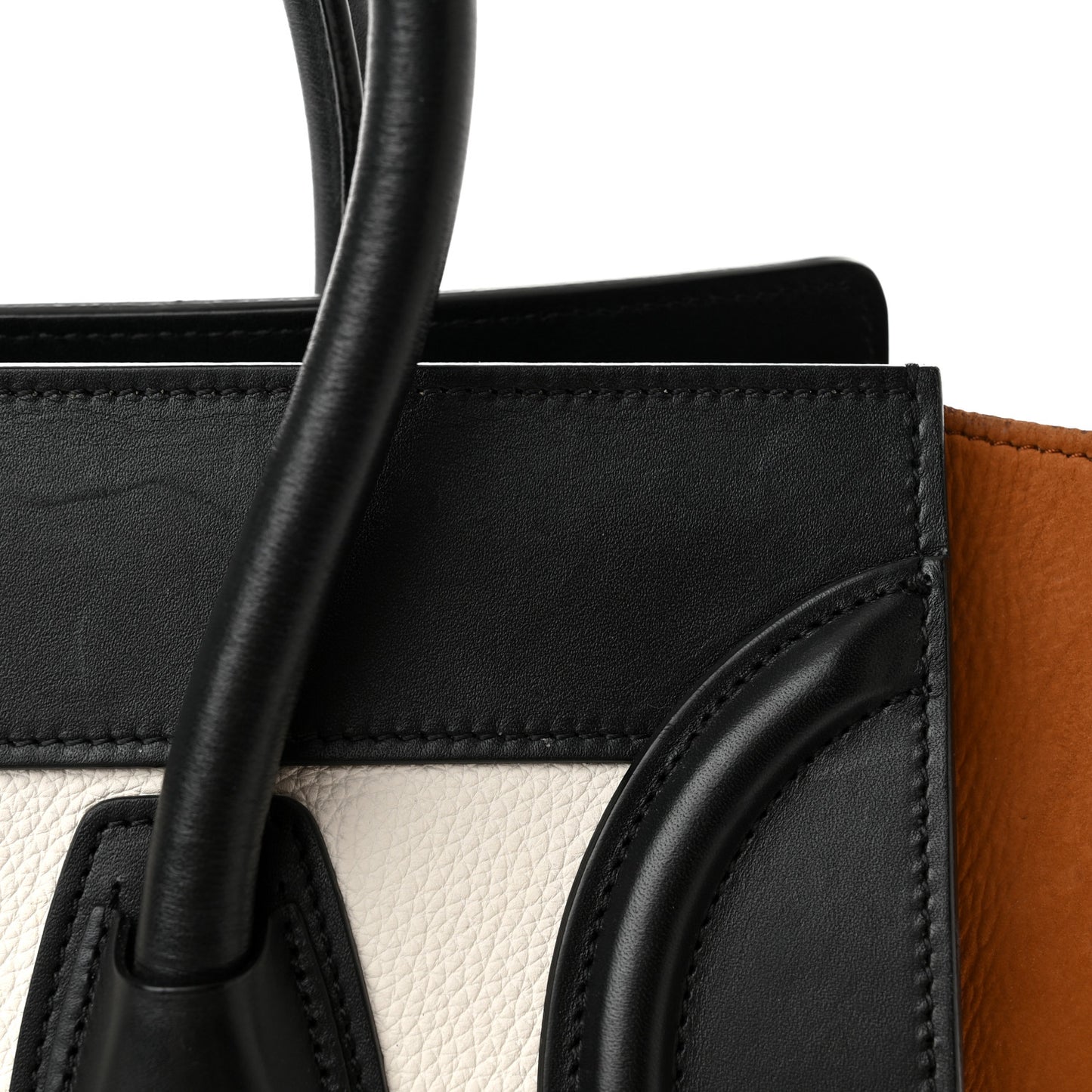 Baby Grained Calfskin Nubuck Micro Tri-Color Luggage White