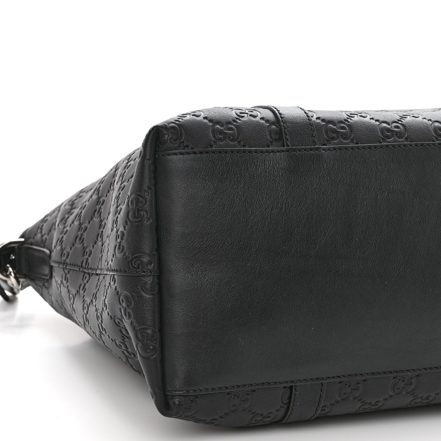 Guccissima Large GG Charm Convertible Dome Satchel Black