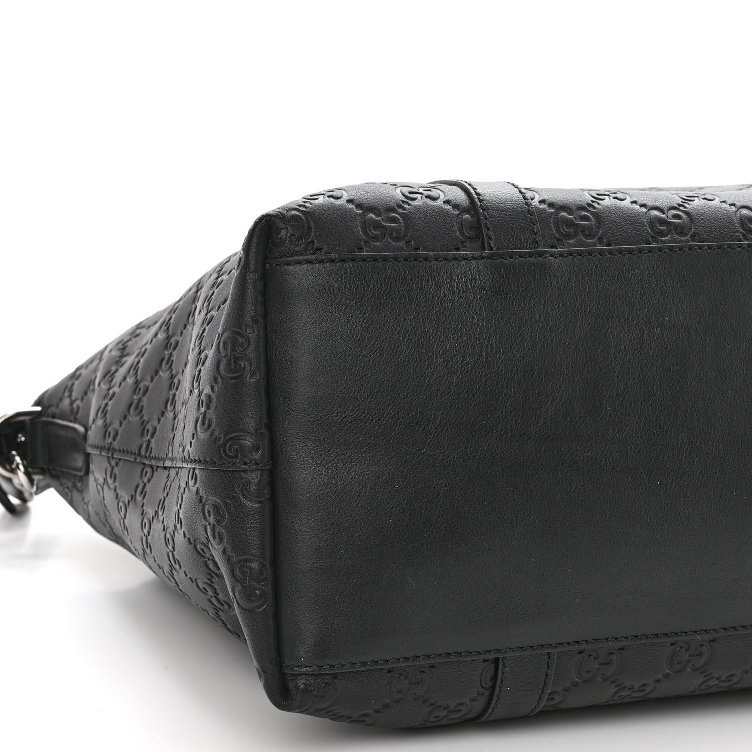 Gucci Guccissima Large GG Charm Convertible Dome Satchel Black 8 of 9