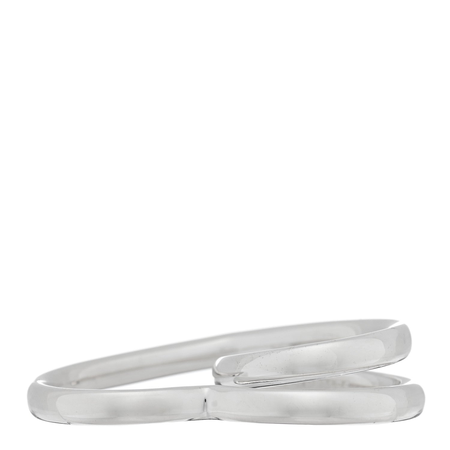Hermes Sterling Silver MM Vertige Coeur Double Ring 49 4.75 3 of 6
