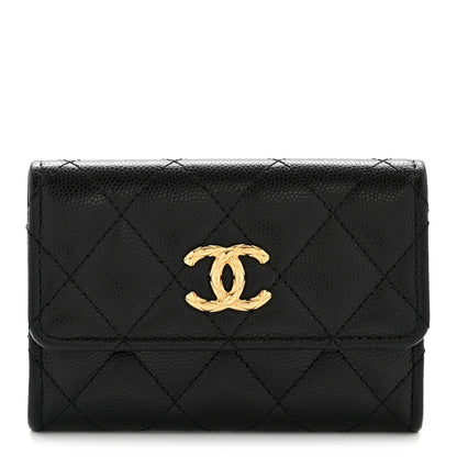 Chanel Caviar Quilted CC Flap Card Holder Black 1 of 9