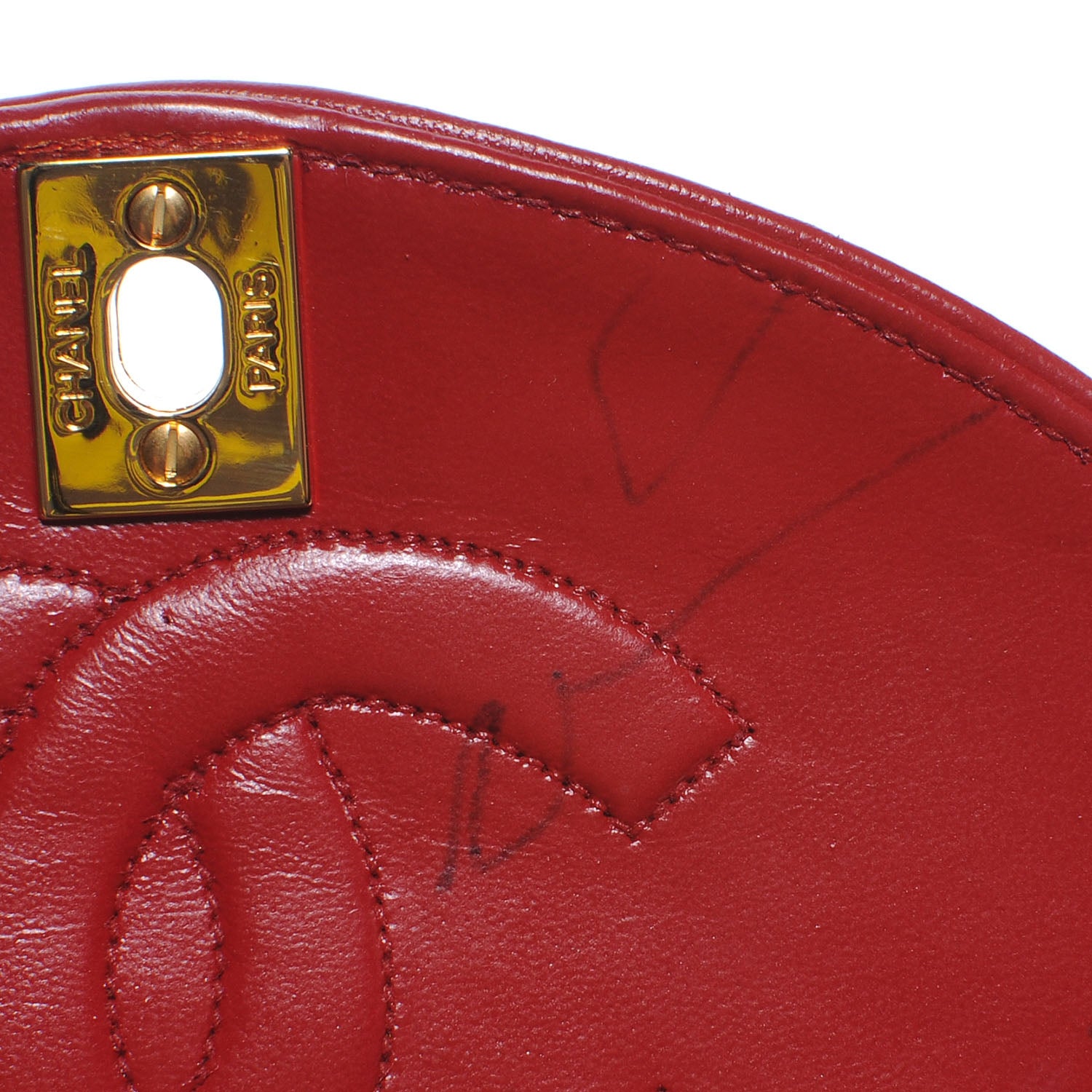 Chanel Lambskin Ribbon Stitched Flap Red 6 of 8