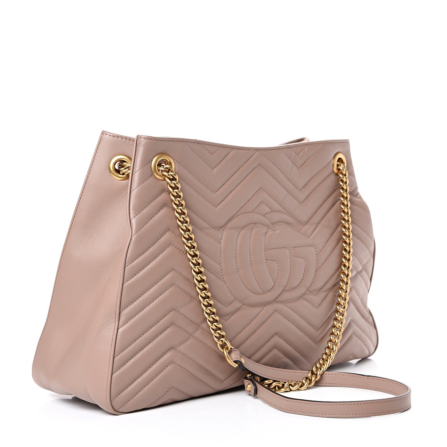 Calfskin Matelasse Medium GG Marmont Shoulder Tote Bag Porcelain Rose