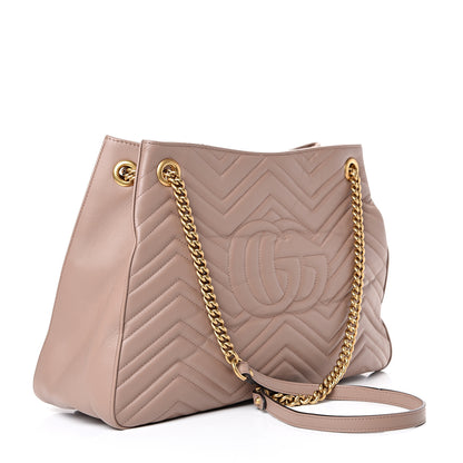Gucci Calfskin Matelasse Medium GG Marmont Shoulder Tote Bag Porcelain Rose 2 of 13