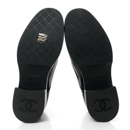 Chanel Calfskin Velvet CC Cap Toe Boots 40 Black 5 of 10