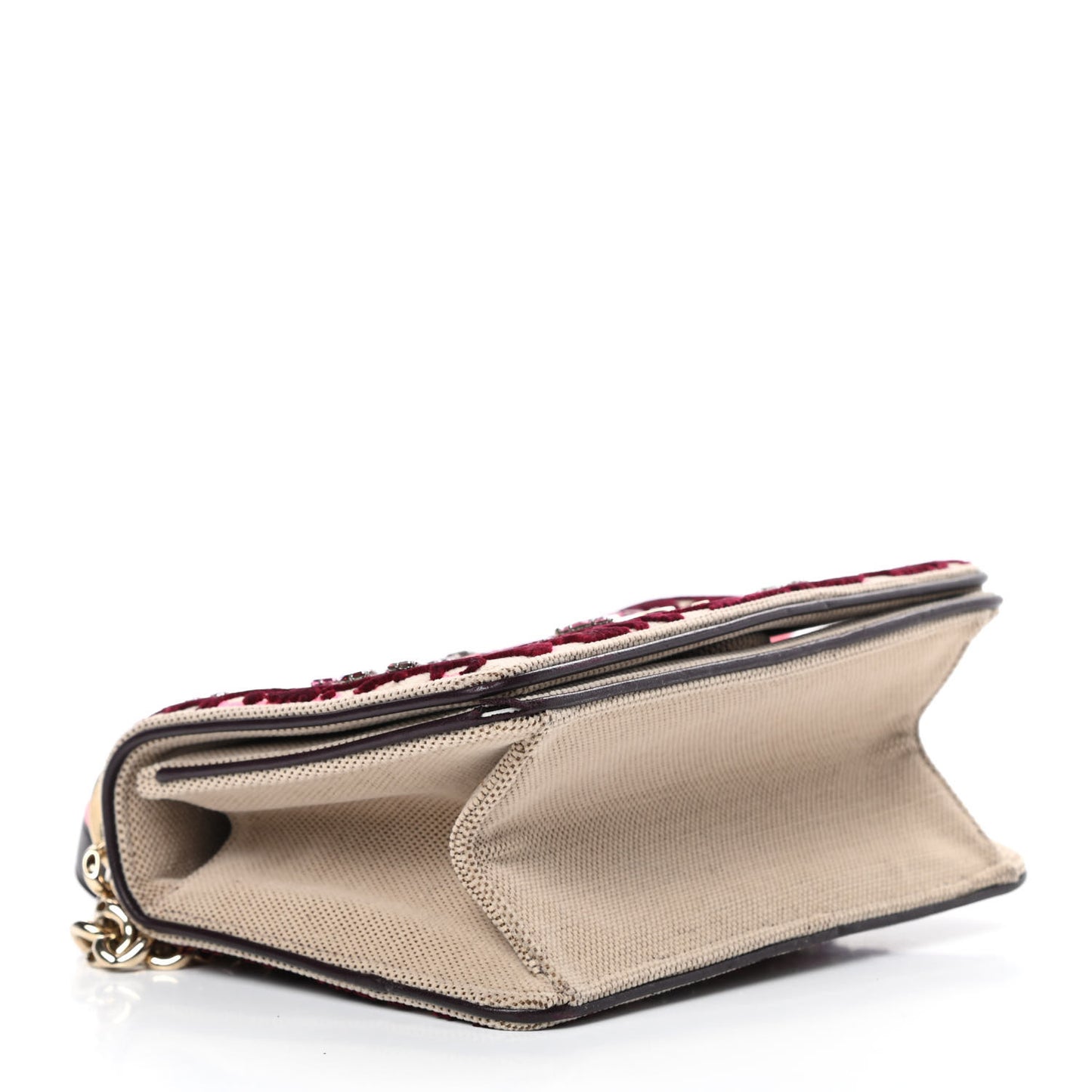 Velvet Crystal Small Diorama Club Flap Bag Plum