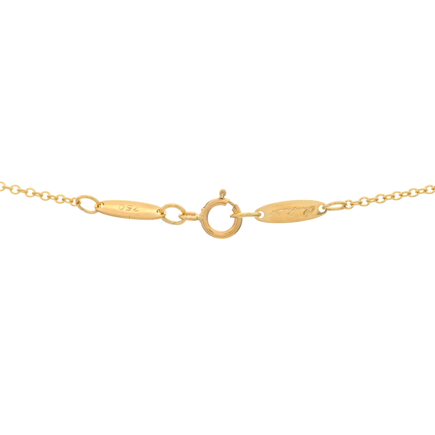 Tiffany 18K Yellow Gold 16mm Elsa Peretti Open Heart Pendant Necklace 3 of 3