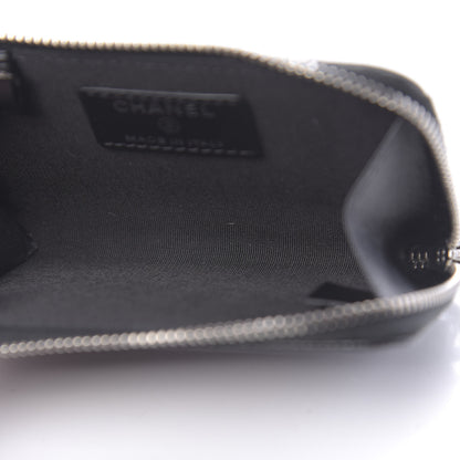 Chanel Caviar Camellia Embossed Key Holder Case Black 5 of 8