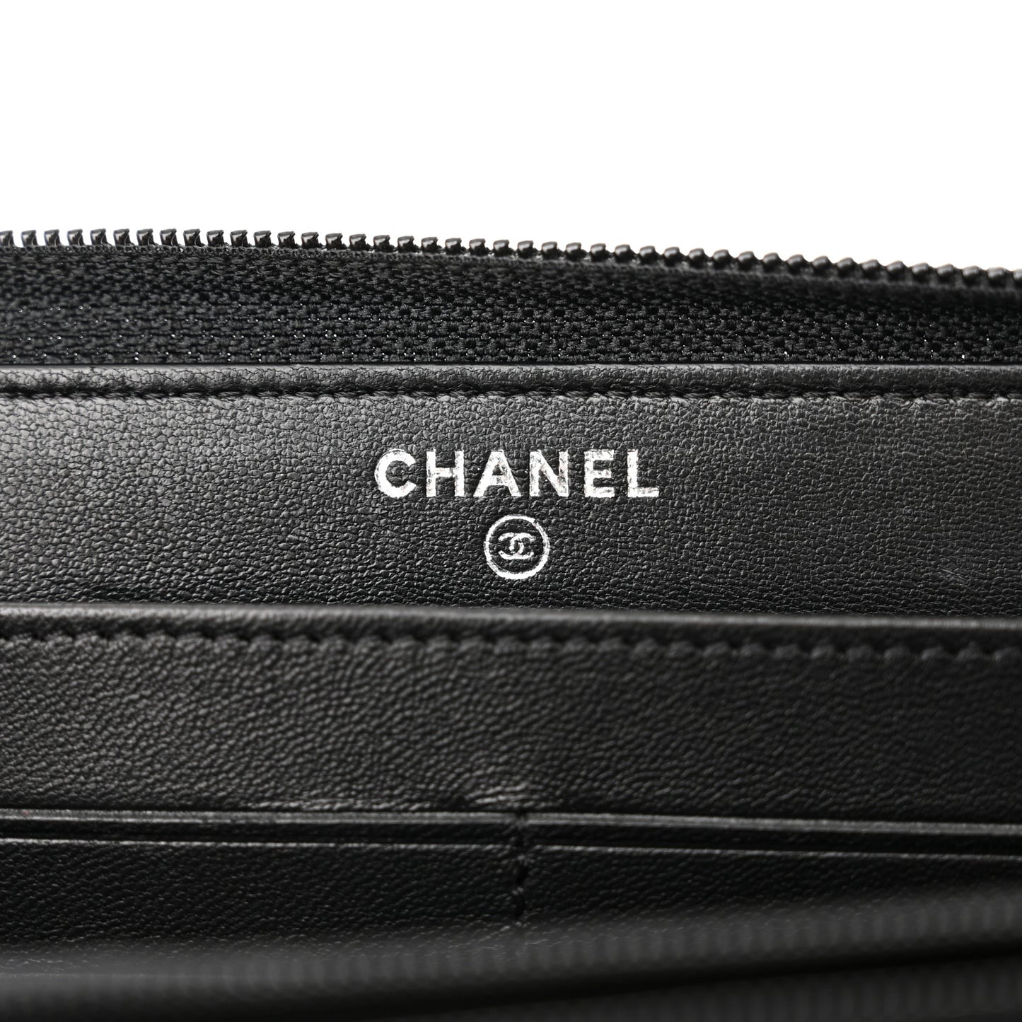 Lambskin Quilted Boy Zip Around Wallet Black